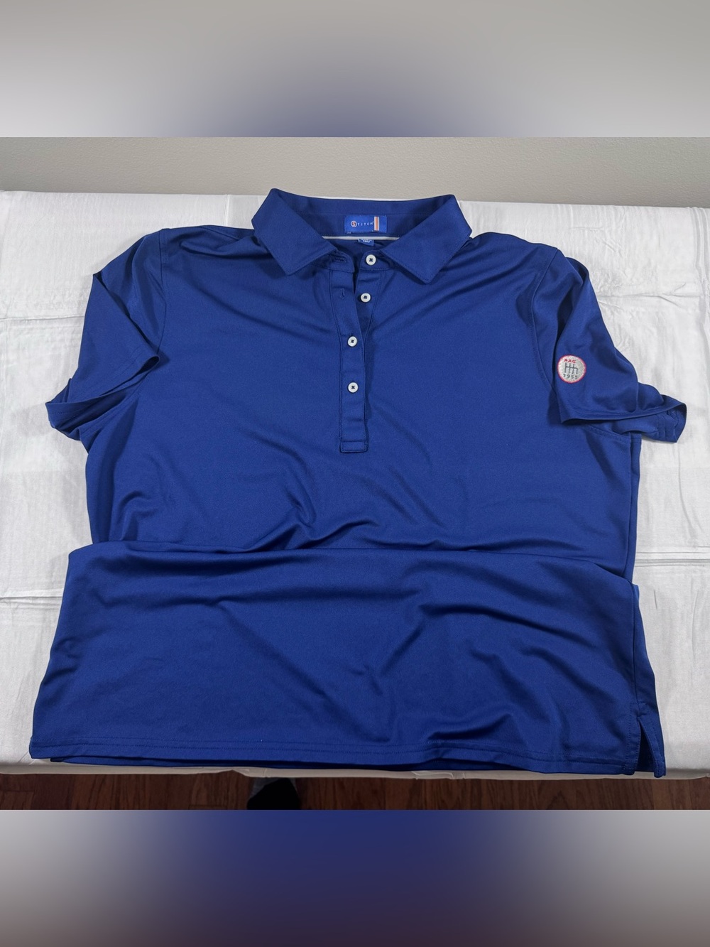 Stitch Brand Blue Performance Polo Shirt. Soft cotton. Made in Peru.